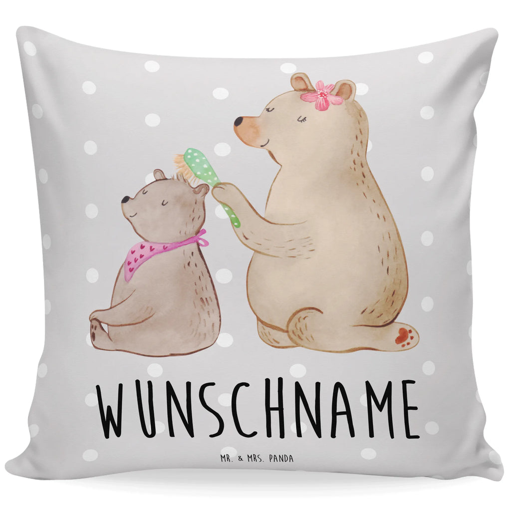 Personalisiertes Kissen Bär mit Kind Kissen, Wunschname, Personalisiert, Name, Bedrucken, Kopfkissen, Schwester, Familie, Vatertag, Opa, Oma, Muttertag, Papa, Mama, Bruder, Geschenk, Mutti, Mutter