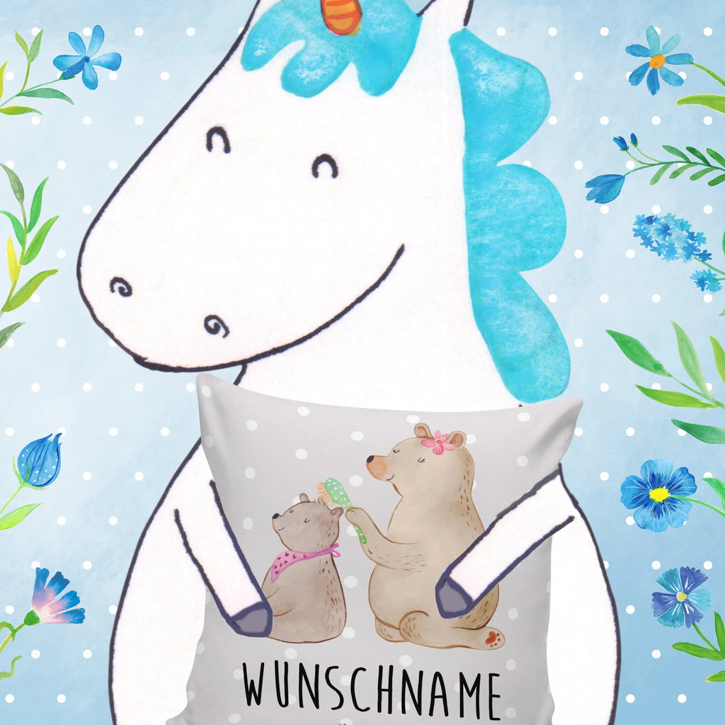 Personalisiertes Kissen Bär mit Kind Kissen, Wunschname, Personalisiert, Name, Bedrucken, Kopfkissen, Schwester, Familie, Vatertag, Opa, Oma, Muttertag, Papa, Mama, Bruder, Geschenk, Mutti, Mutter