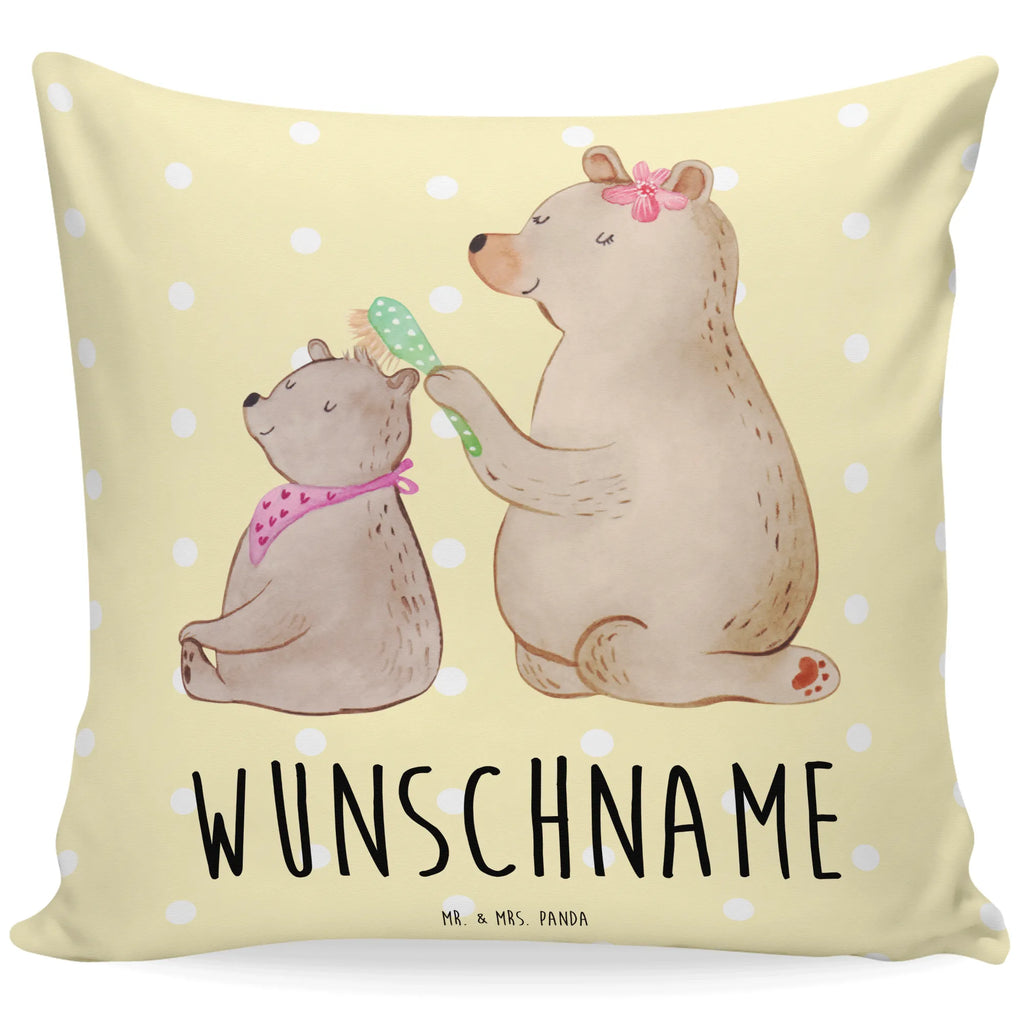 Personalisiertes Kissen Bär mit Kind Kissen, Wunschname, Personalisiert, Name, Bedrucken, Kopfkissen, Schwester, Familie, Vatertag, Opa, Oma, Muttertag, Papa, Mama, Bruder, Geschenk, Mutti, Mutter