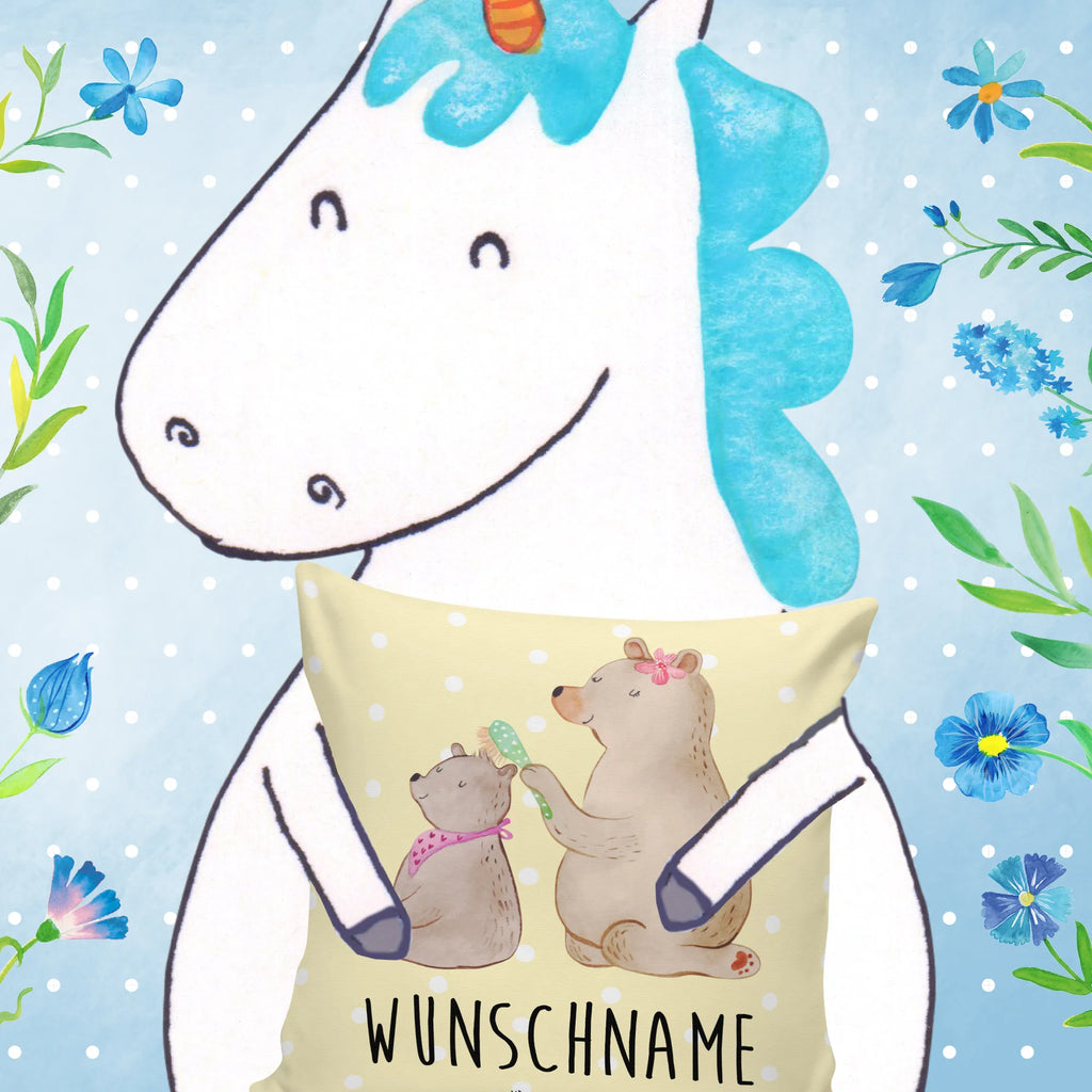 Personalisiertes Kissen Bär mit Kind Kissen, Wunschname, Personalisiert, Name, Bedrucken, Kopfkissen, Schwester, Familie, Vatertag, Opa, Oma, Muttertag, Papa, Mama, Bruder, Geschenk, Mutti, Mutter