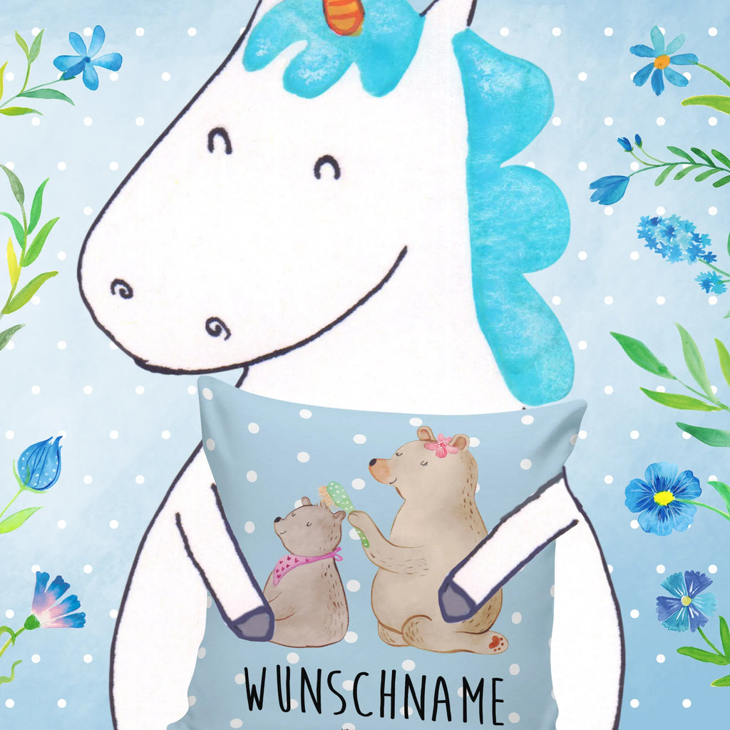 Personalisiertes Kissen Bär mit Kind Kissen, Wunschname, Personalisiert, Name, Bedrucken, Kopfkissen, Schwester, Familie, Vatertag, Opa, Oma, Muttertag, Papa, Mama, Bruder, Geschenk, Mutti, Mutter