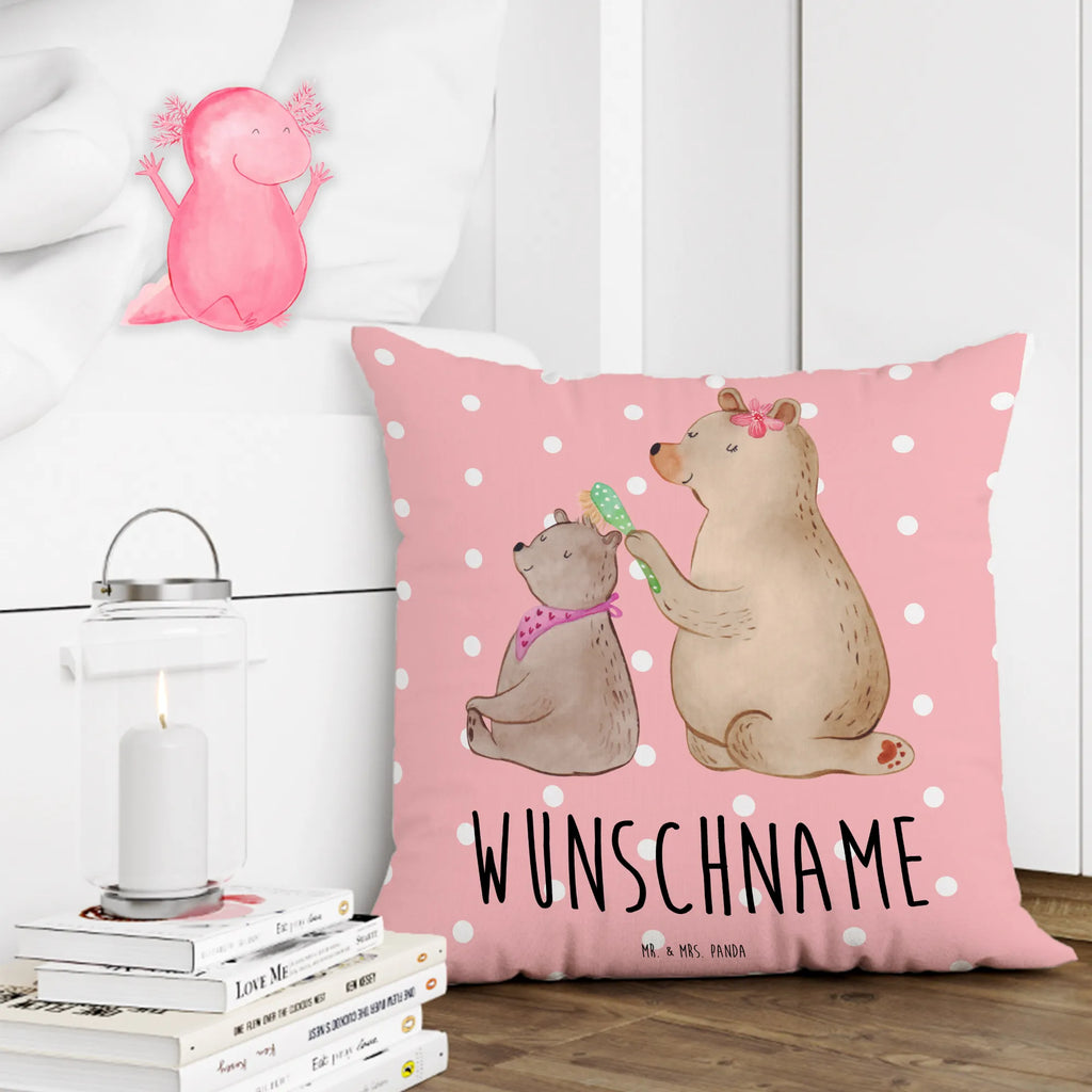 Personalisiertes Kissen Bär mit Kind Kissen, Wunschname, Personalisiert, Name, Bedrucken, Kopfkissen, Schwester, Familie, Vatertag, Opa, Oma, Muttertag, Papa, Mama, Bruder, Geschenk, Mutti, Mutter
