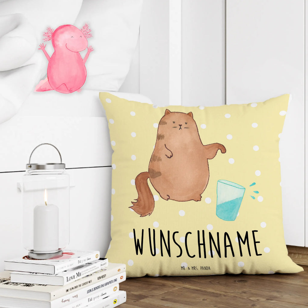 Personalised cushion Cat water glass cat, tomcat, kitty, meow, kitten, housecat, mama cat, love cats, cat image, cat fan, cat lover, cat fancier, cat decoration, gift for cat lover, cat owner, funny cats, cat sayings, cat motto, funny cat gifts, fan merchandise, cat stuff, animal lover, Cats, cats, pussy, glass, pet, water