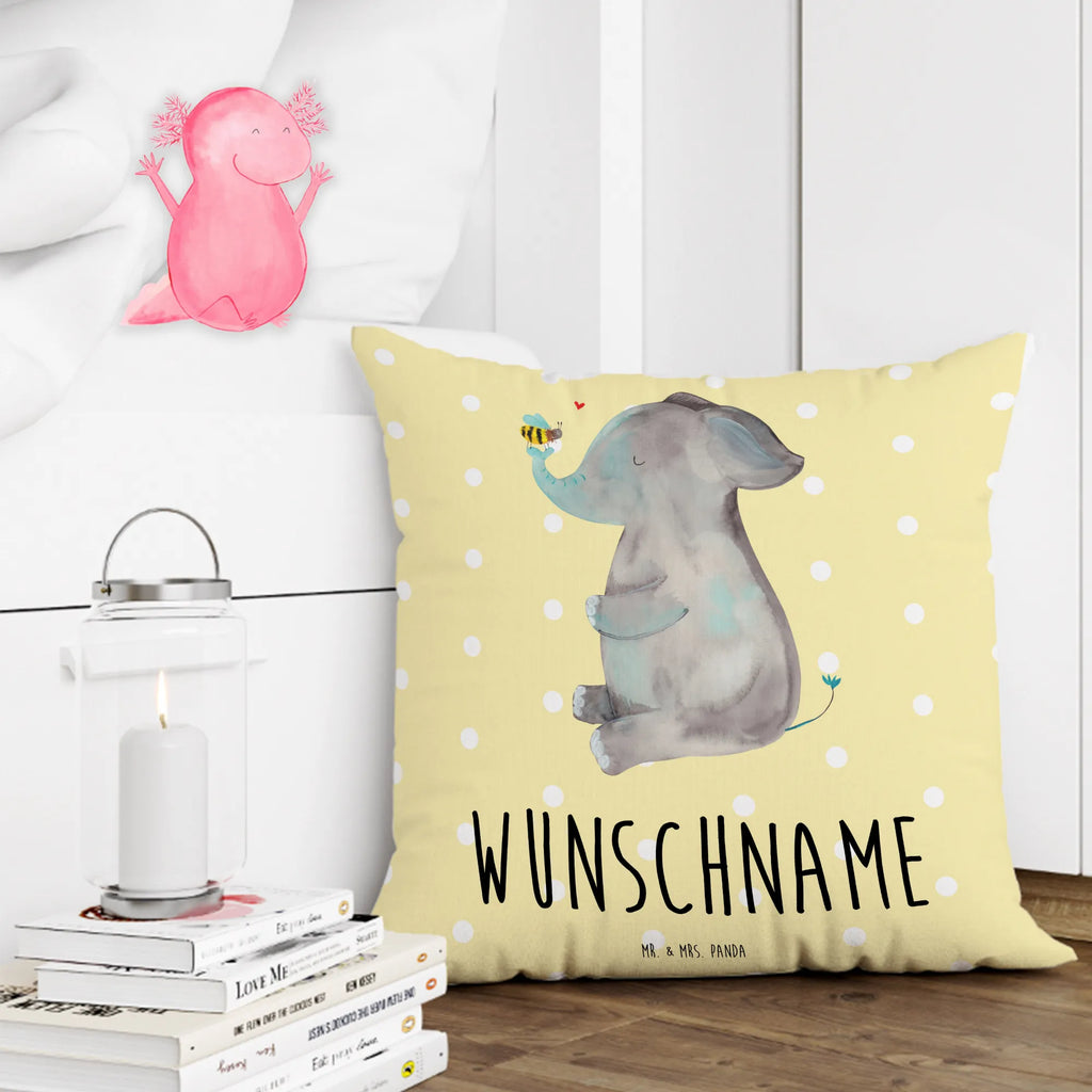 Personalised cushion elephant bee small animals, cute, funny, cute animal motives, hand drawn, small world, funny sayings, good mood, happy, gifts, gift ideas, special gifts, animal lover, card, love gift, love, elephant, anniversary, love saying, marriage proposal, bee, proof of love, wedding gift