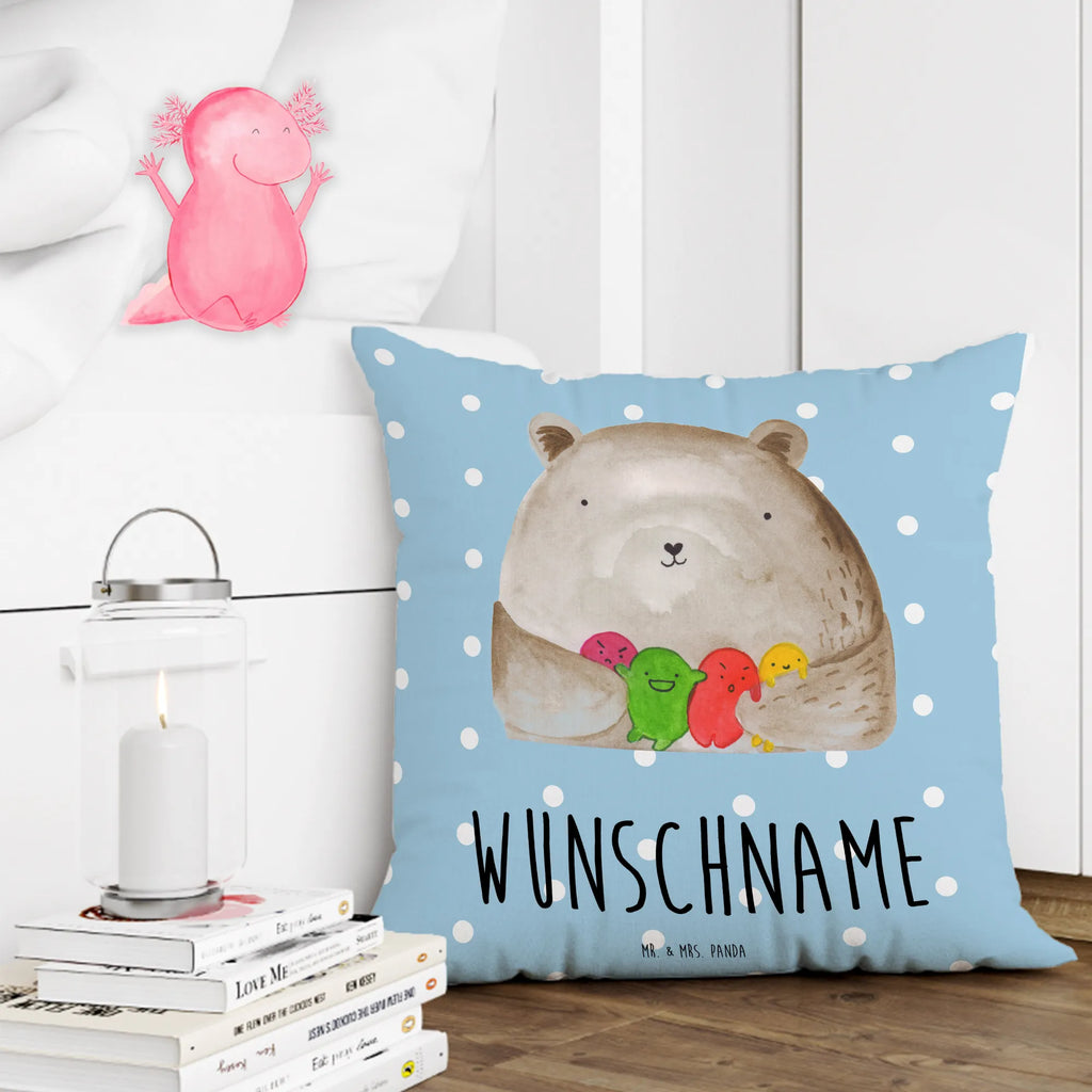 Personalisiertes Kissen Bär Gefühl Kissen, personalisiert, Wunschname, Kopfkissen, bedrucken, Name, Bär, Teddy, Teddybär, Durchgedreht, Verrückt, Wahnsinn
