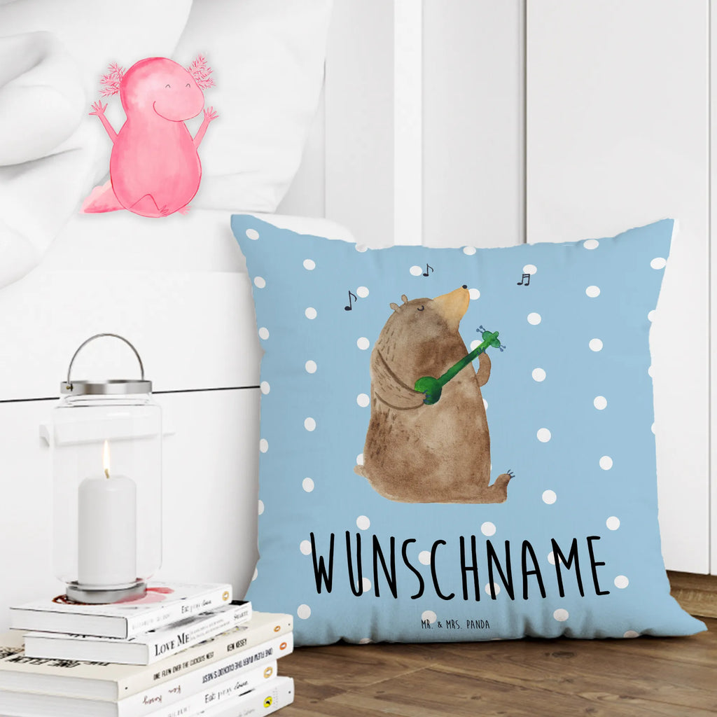 Personalised cushion bear guitar bear, teddy, teddy bear, cuddly toy