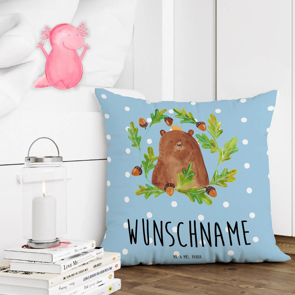 Personalisiertes Kissen Bär König Wunschname, bedrucken, Name, Kissen, personalisiert, Kopfkissen, Bär, Teddy, Teddybär, Papa Bär, Daddy, Vatertag, weltbester Papa, bester Papa, Papi, Vater, Dad, Papa, bester Vater