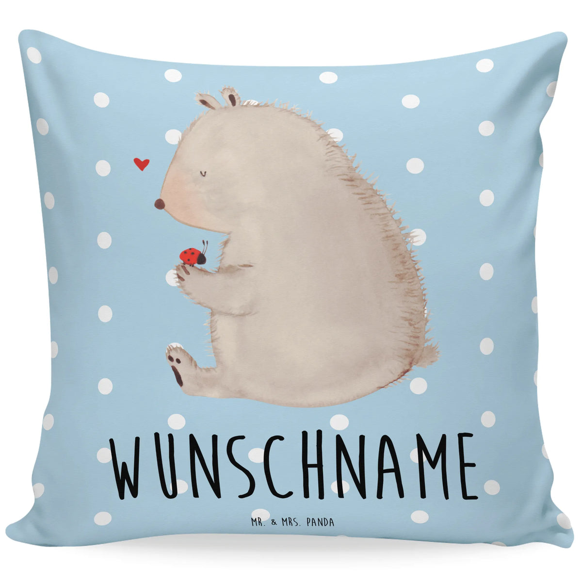 Personalised cushion bear ladybug bear, teddy, teddy bear, cuddly toy, ladybird, motivation, love, life is beautiful, freedom