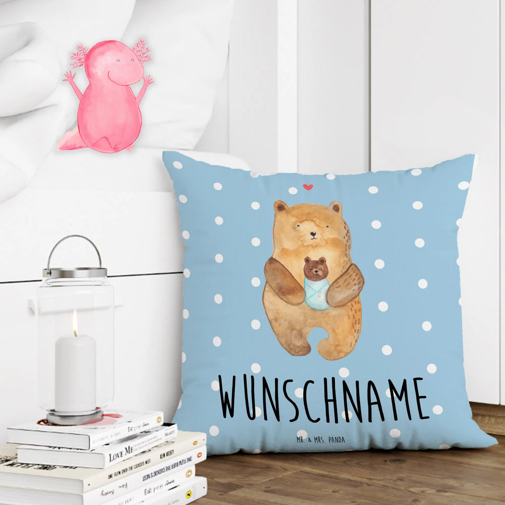 Personalisiertes Kissen Bär mit Baby Name, Wunschname, bedrucken, personalisiert, Kopfkissen, Kissen, Bär, Teddy, Teddybär, Taufe, Glückwunsch, Baby, Enkelin, Geburtstag, Enkel, Neffe, Nichte, Geburt, Täufling, Mutter, Eltern