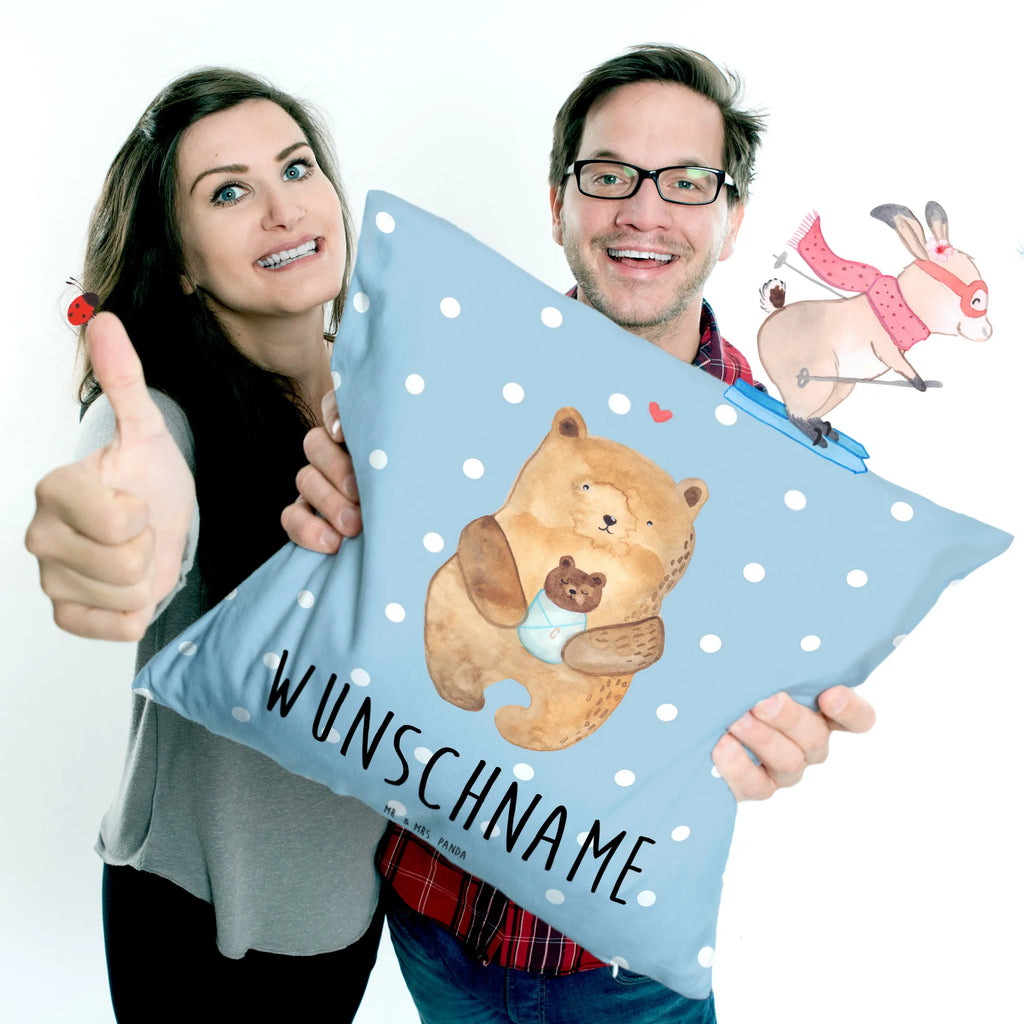 Personalisiertes Kissen Bär mit Baby Name, Wunschname, bedrucken, personalisiert, Kopfkissen, Kissen, Bär, Teddy, Teddybär, Taufe, Glückwunsch, Baby, Enkelin, Geburtstag, Enkel, Neffe, Nichte, Geburt, Täufling, Mutter, Eltern