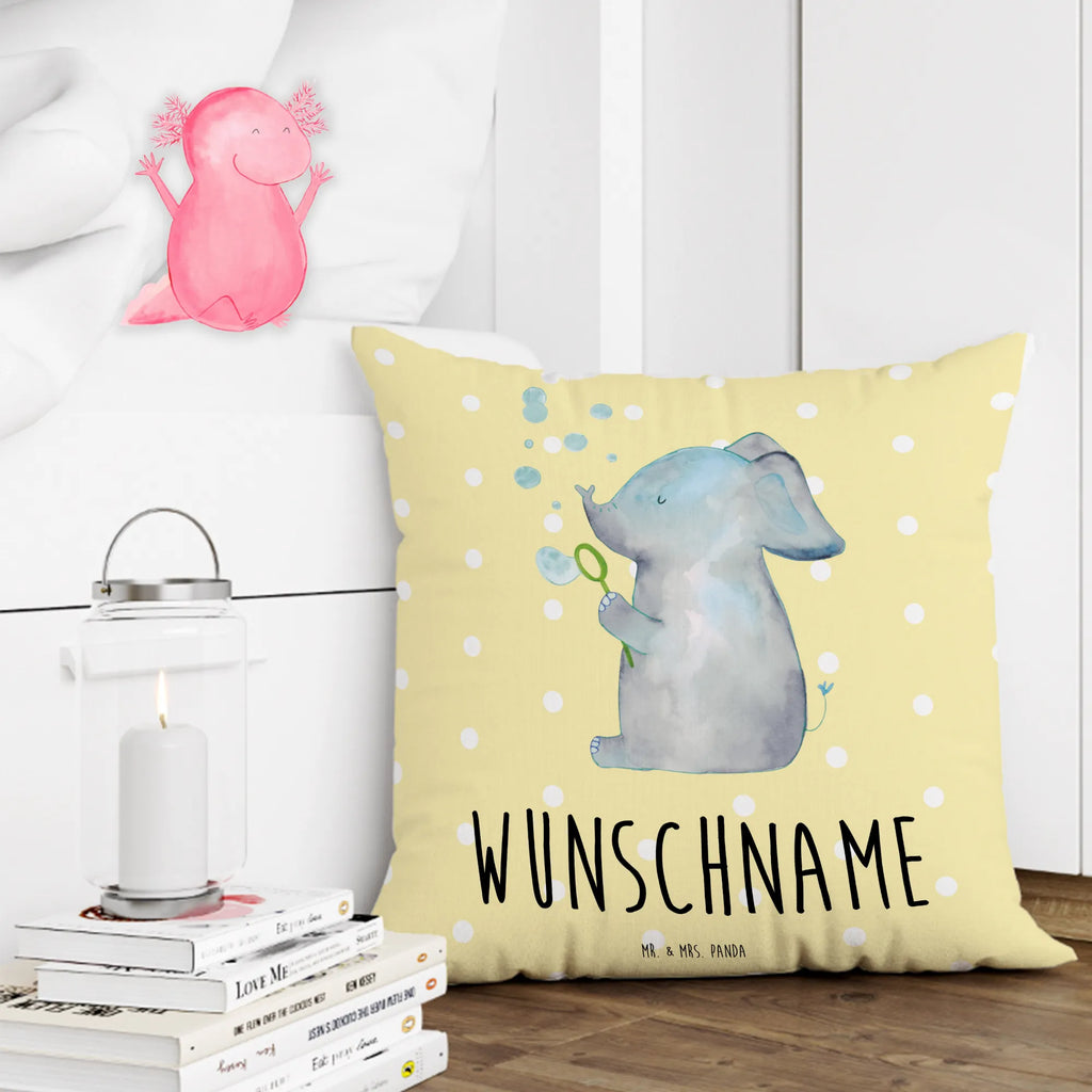 Personalised cushion elephant soap bubbles small animals, cute, funny, cute animal motives, hand drawn, small world, funny sayings, good mood, happy, gifts, gift ideas, special gifts, animal lover, card, soap bubbles, proof of love, home, pachyderm, proboscidean, feeling. Home, love, elephants, Elephant, love saying