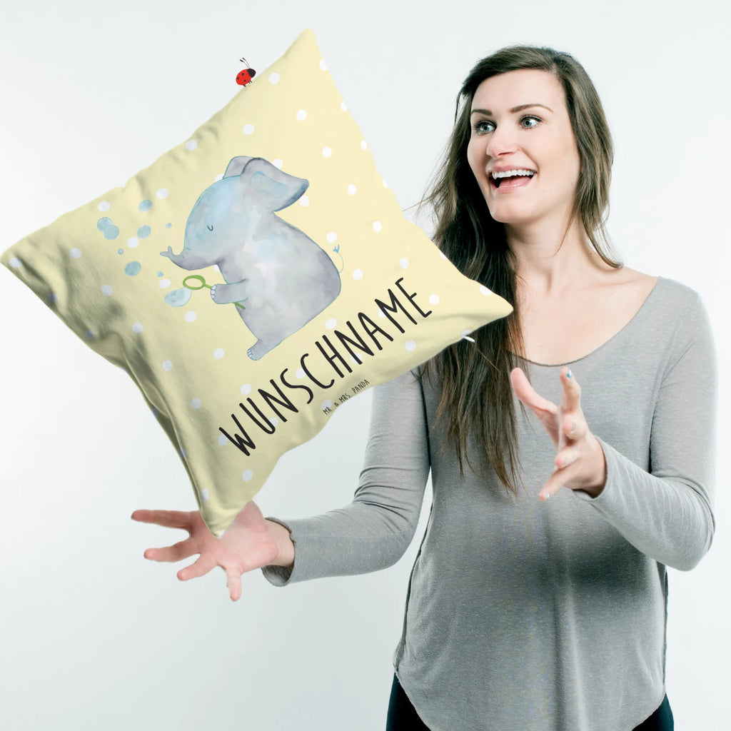 Personalised cushion elephant soap bubbles small animals, cute, funny, cute animal motives, hand drawn, small world, funny sayings, good mood, happy, gifts, gift ideas, special gifts, animal lover, card, soap bubbles, proof of love, home, pachyderm, proboscidean, feeling. Home, love, elephants, Elephant, love saying