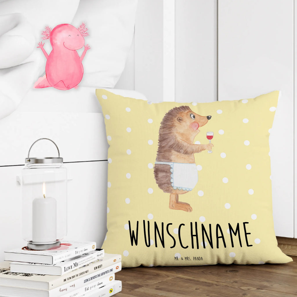 Personalizowana poduszka jeż wino Motywy zwierzęce, dobra energia, zabawne powiedzonka, zwierzęta
