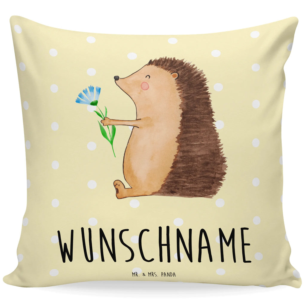 Personalised cushion Hedgehog Flower small animals, cute, funny, cute animal motives, hand drawn, small world, funny sayings, good mood, happy, gifts, gift ideas, special gifts, animal lover, card, visit, hospital, recovery wishes, illness, sick, hedgehog, get well soon