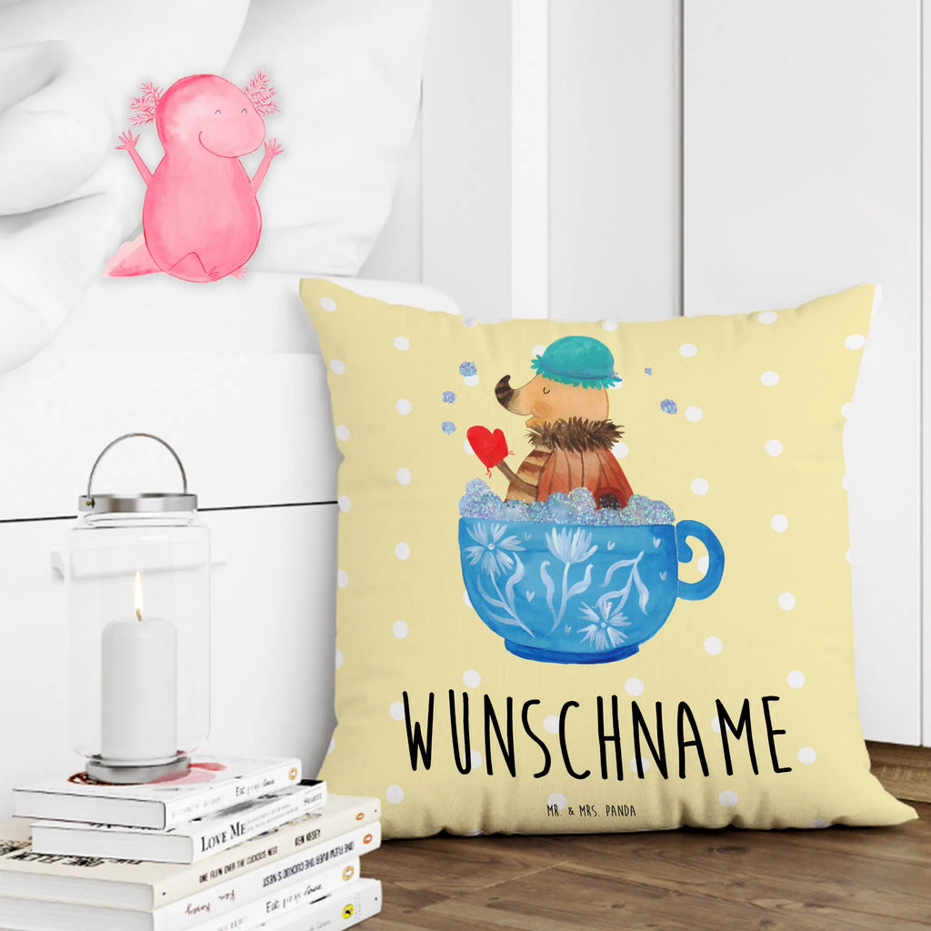 Personalised cushion Moth foam bath small animals, cute, funny, cute animal motives, hand drawn, small world, funny sayings, good mood, happy, gifts, gift ideas, special gifts, animal lover, card, bath, dreaming, bathing, WC, time management, cup, Moth, bathroom, dreamy, bubble bath, goals, bathroom decoration