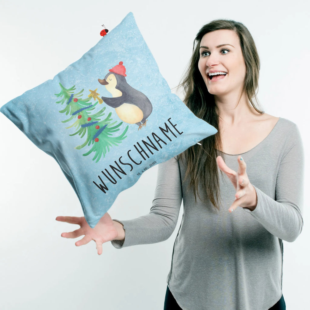Personalised cushion penguin Christmas tree Winter, Christmas, Christmas time, snow, Penguin