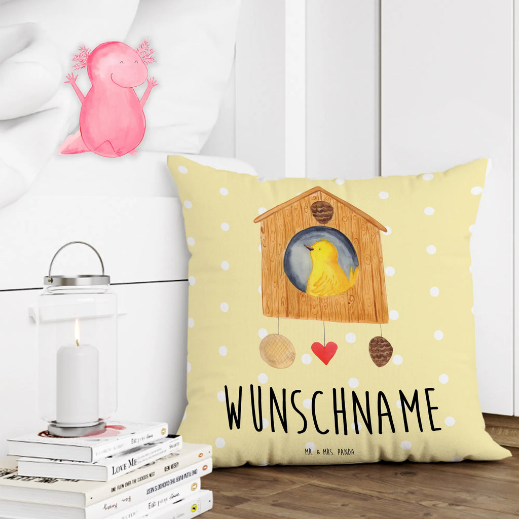 Personalised cushion birdhouse Home small animals, cute, funny, cute animal motives, hand drawn, small world, funny sayings, good mood, happy, gifts, gift ideas, special gifts, animal lover, card, home sweet home, moving in, moving out, house building, birdhouse, gift, house, moving gift, bird
