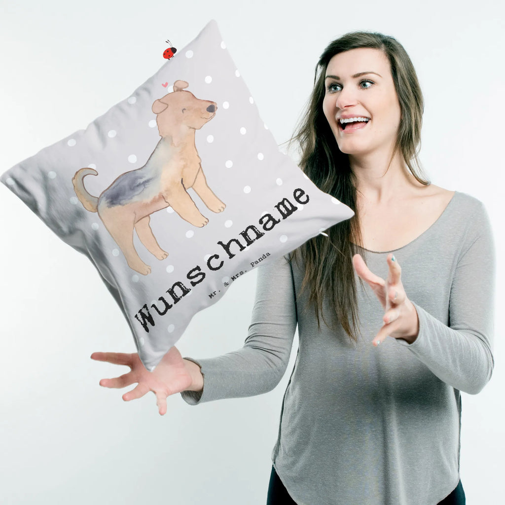 Personalizowana poduszka terier airedale Ratujący życie Pies, rasa psa, pies rasowy, właściciel psa, prezent, miłośnik zwierząt, dawanie, szczeniak