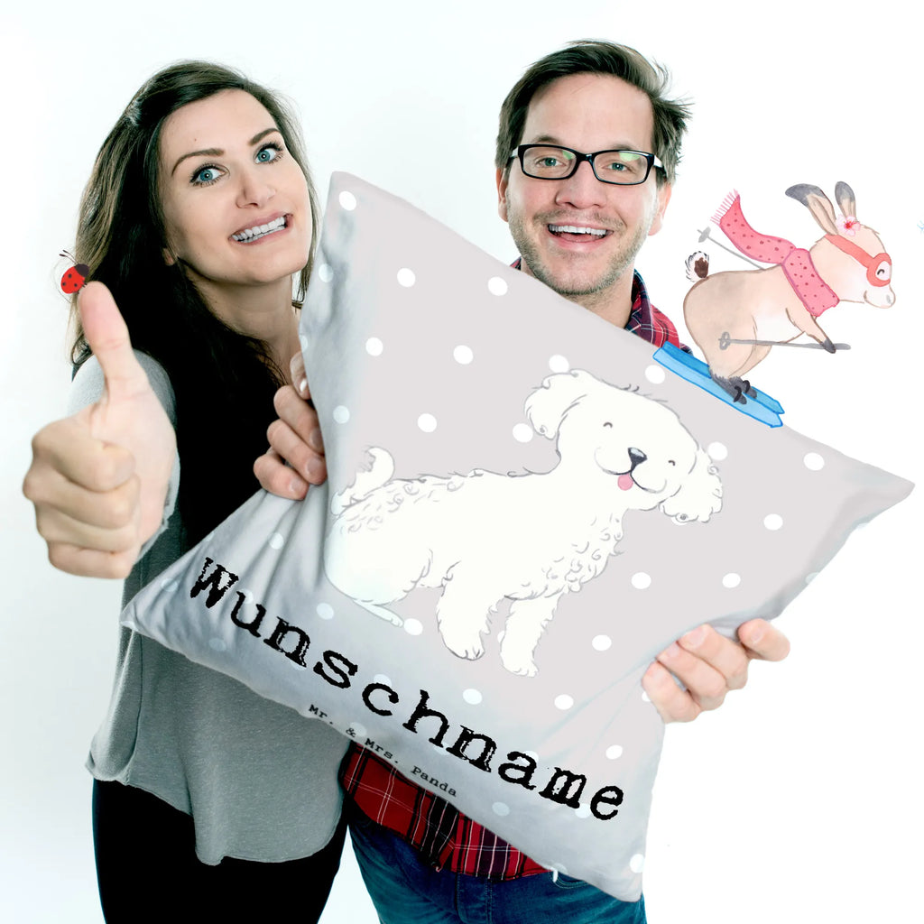 Personalisiertes Kissen Bichon Frisé Lebensretter bedrucken, Wunschname, Kissen, personalisiert, Kopfkissen, Name, Hund, Hunderasse, Rassehund, Hundebesitzer, Geschenk, Tierfreund, Schenken, Welpe, Bichon Frisé