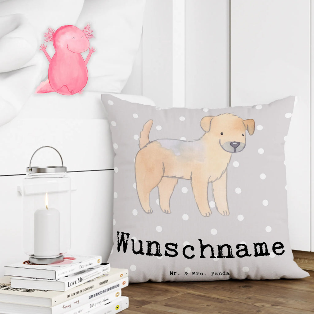Personalisiertes Kissen Border Terrier Lebensretter Kopfkissen, personalisiert, bedrucken, Kissen, Wunschname, Name, Hund, Hunderasse, Rassehund, Hundebesitzer, Geschenk, Tierfreund, Schenken, Welpe, Border Terrier