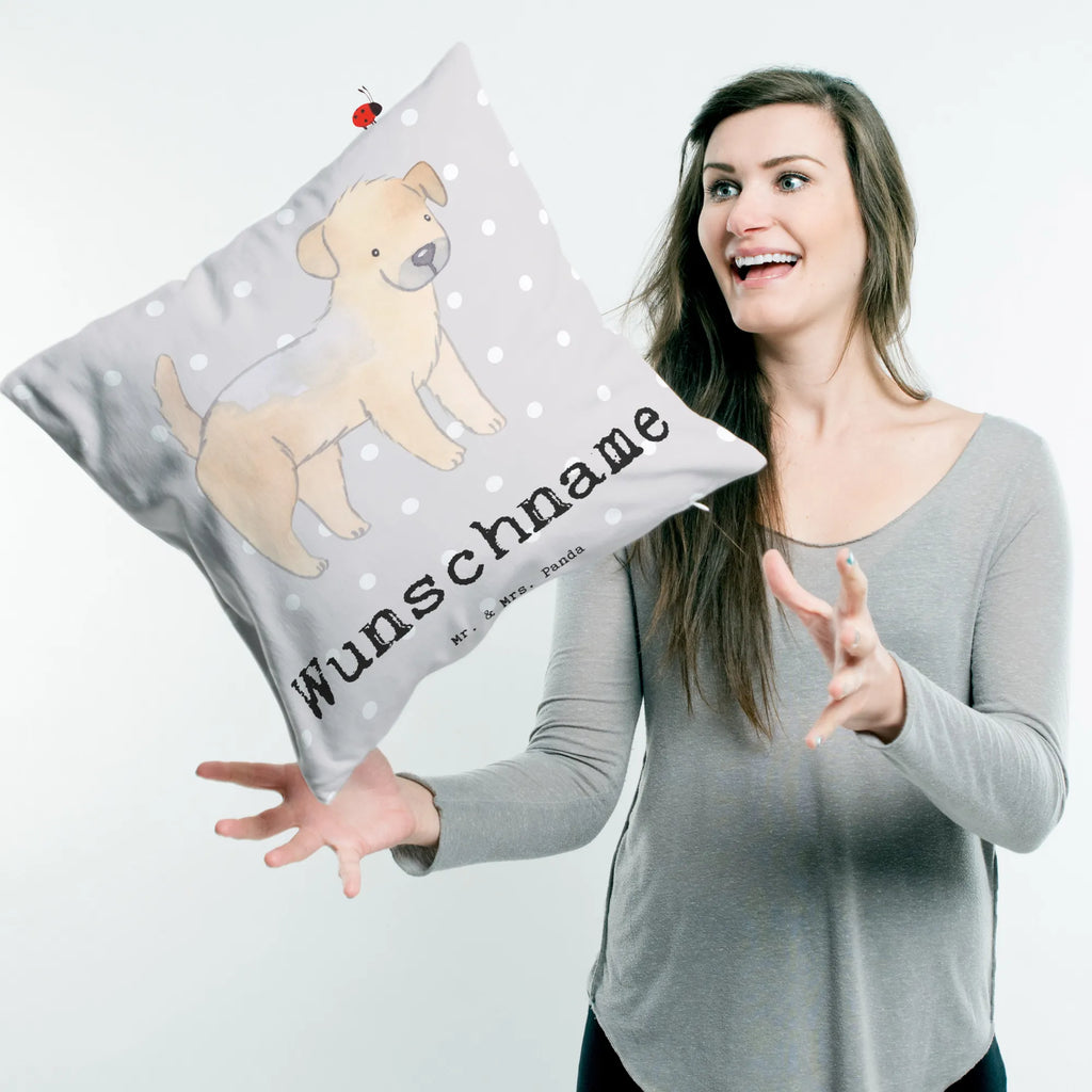 Personalisiertes Kissen Border Terrier Lebensretter Kopfkissen, personalisiert, bedrucken, Kissen, Wunschname, Name, Hund, Hunderasse, Rassehund, Hundebesitzer, Geschenk, Tierfreund, Schenken, Welpe, Border Terrier
