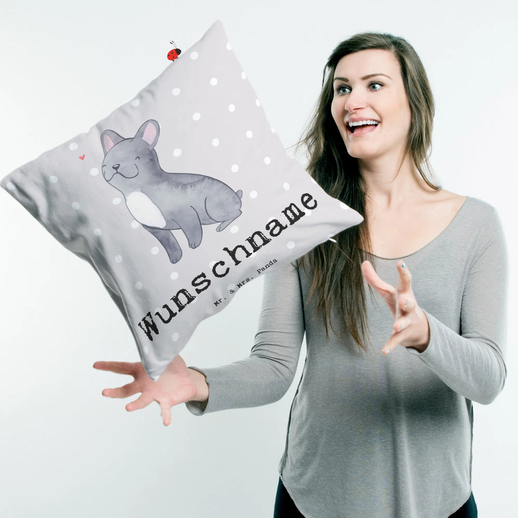 Personalisiertes Kissen Französische Bulldogge Lebensretter personalisiert, Name, Kopfkissen, Kissen, Wunschname, bedrucken, Hund, Hunderasse, Rassehund, Hundebesitzer, Geschenk, Tierfreund, Schenken, Welpe, Französische Bulldogge