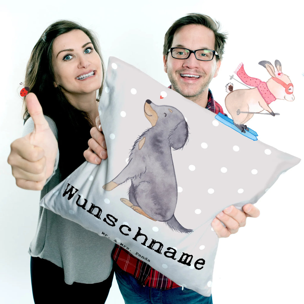 Personalisiertes Kissen Gordon Setter Lebensretter Kissen, Name, Kopfkissen, Wunschname, bedrucken, personalisiert, Hund, Hunderasse, Rassehund, Hundebesitzer, Geschenk, Tierfreund, Schenken, Welpe, Jagdhund, Gordon Shetter