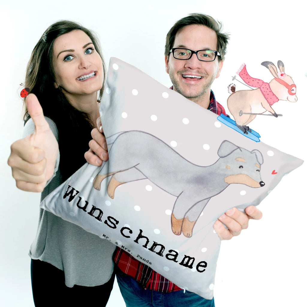 Personalisiertes Kissen Manchester Terrier Lebensretter bedrucken, Kopfkissen, personalisiert, Name, Kissen, Wunschname, Hund, Hunderasse, Rassehund, Hundebesitzer, Geschenk, Tierfreund, Schenken, Welpe, Manchester Terrier