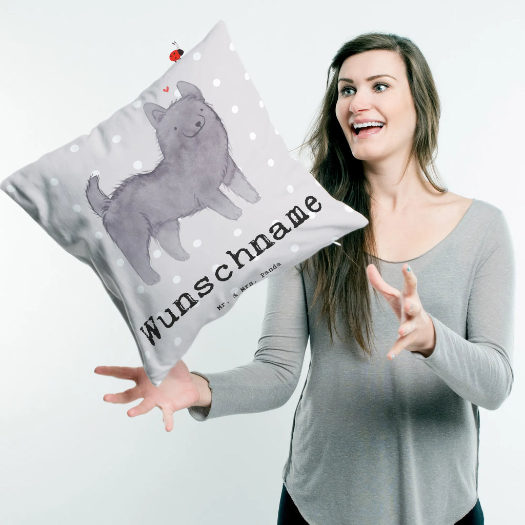 Personalisiertes Kissen Schipperke Lebensretter Kissen, Name, personalisiert, bedrucken, Kopfkissen, Wunschname, Hund, Hunderasse, Rassehund, Hundebesitzer, Geschenk, Tierfreund, Schenken, Welpe, Schipperke, belgische Hunderasse