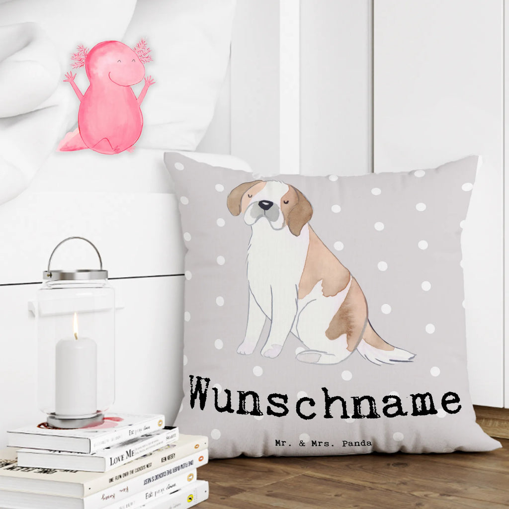 Personalisiertes Kissen Saint Bernard Lebensretter Kissen, Personalisiert, Wunschname, Bedrucken, Kopfkissen, Name, Geschenk, Schenken, Hund, Hunderasse, Rassehund, Hundebesitzer, Tierfreund, Welpe, Saint Bernard, Saint Bernard Dog, St. Bernhardshund, Chien Du Saint-Bernard, Perro San Bernardo