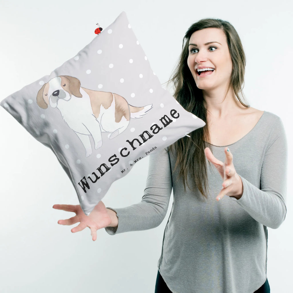 Personalisiertes Kissen Saint Bernard Lebensretter Kissen, Personalisiert, Wunschname, Bedrucken, Kopfkissen, Name, Geschenk, Schenken, Hund, Hunderasse, Rassehund, Hundebesitzer, Tierfreund, Welpe, Saint Bernard, Saint Bernard Dog, St. Bernhardshund, Chien Du Saint-Bernard, Perro San Bernardo