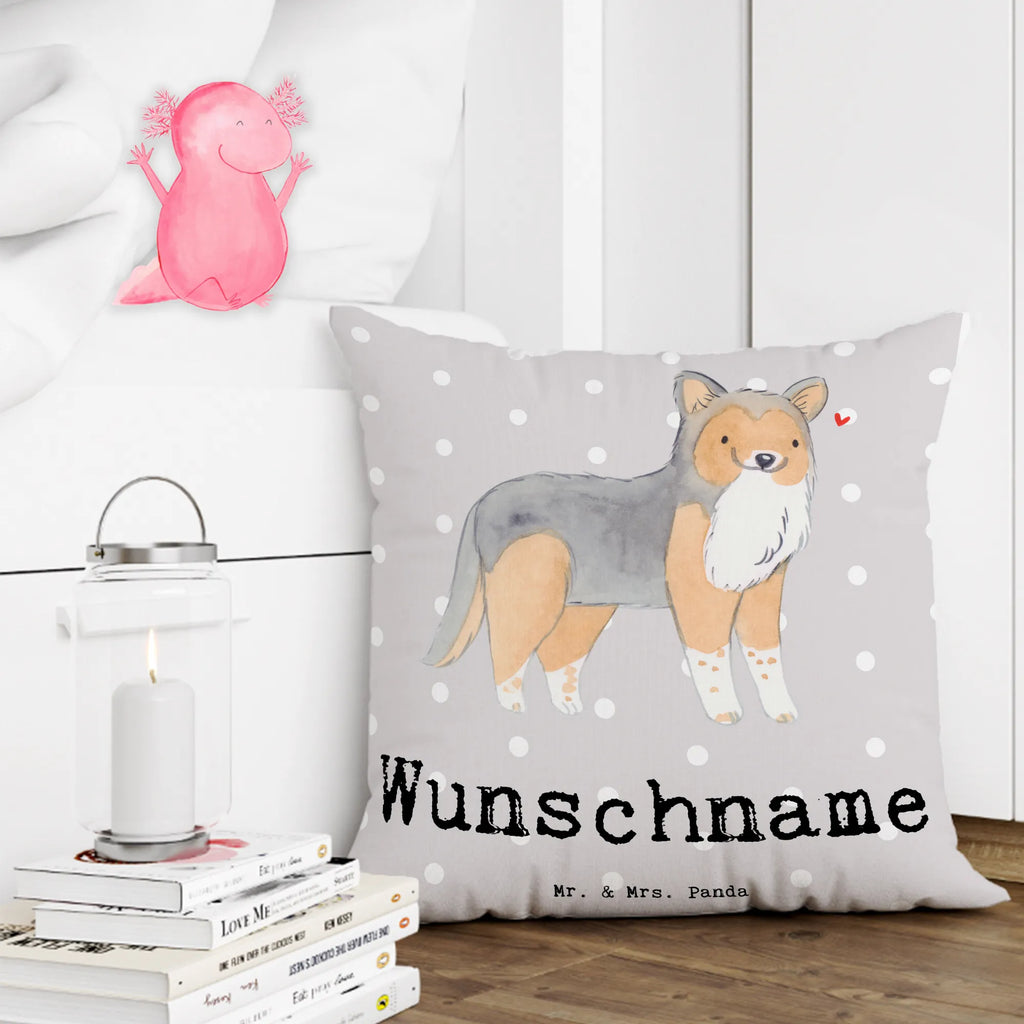 Personalisiertes Kissen Shetland Sheepdog Lebensretter Wunschname, Kissen, personalisiert, Name, Kopfkissen, bedrucken, Hund, Hunderasse, Rassehund, Hundebesitzer, Geschenk, Tierfreund, Schenken, Welpe, Shetland Sheepdog, Sheltie