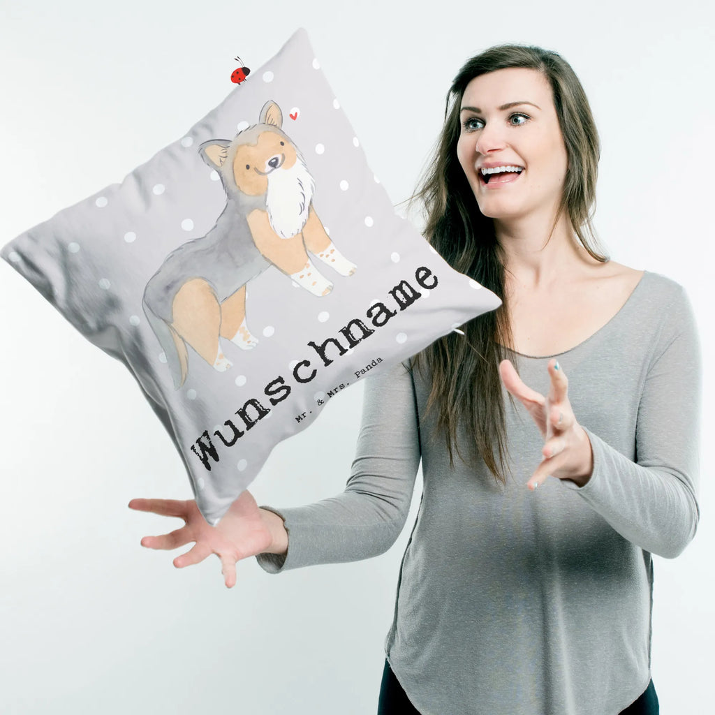 Personalisiertes Kissen Shetland Sheepdog Lebensretter Wunschname, Kissen, personalisiert, Name, Kopfkissen, bedrucken, Hund, Hunderasse, Rassehund, Hundebesitzer, Geschenk, Tierfreund, Schenken, Welpe, Shetland Sheepdog, Sheltie