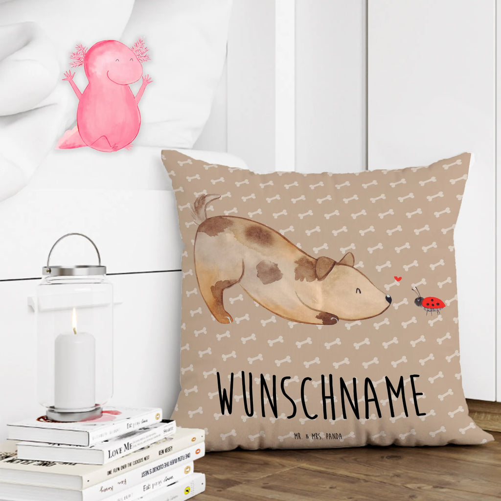 Personalised cushion Dog ladybug dog, mutt, hound, woof, dog mama, dog breed, love dogs, love for dogs, dog decorative items, bag with dog print, funny gifts for dog owners, what do you give a dog lover, Christmas gifts for dogs, gifts for dogs, dog sayings, Dog, Dog slogan, Mongrel, Dogs, Ladybird, Mongrel dog, Sayings