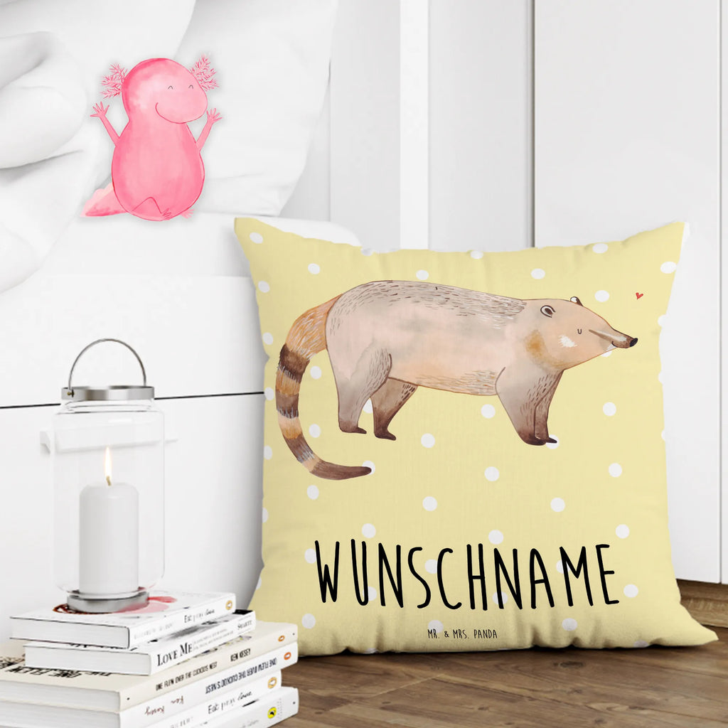 Personalised cushion Nasal Bear small animals, cute, funny, cute animal motives, hand drawn, small world, funny sayings, good mood, happy, gifts, gift ideas, special gifts, animal lover, card, Nose bear, trunk bear, nose bear, bear