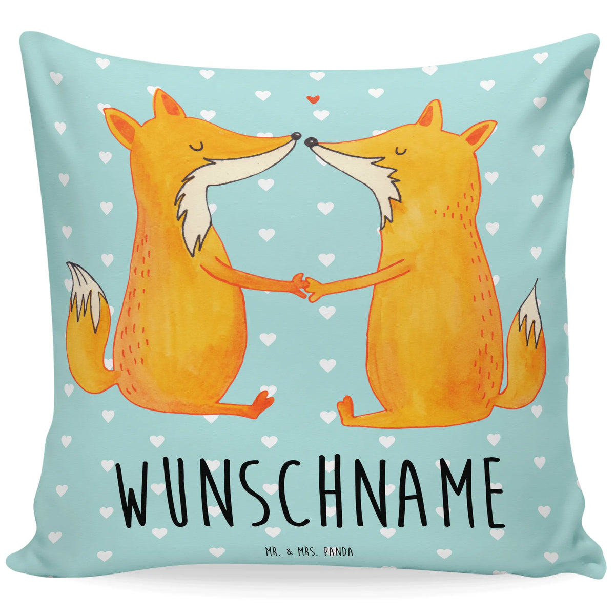 Personalised cushion foxes Love fox, foxes, forest wildlife, clever as a fox, animal lover, girlfriend, couple, marriage, fiancée, boyfriend, lovers, love, wife, partner, proof of love, husband
