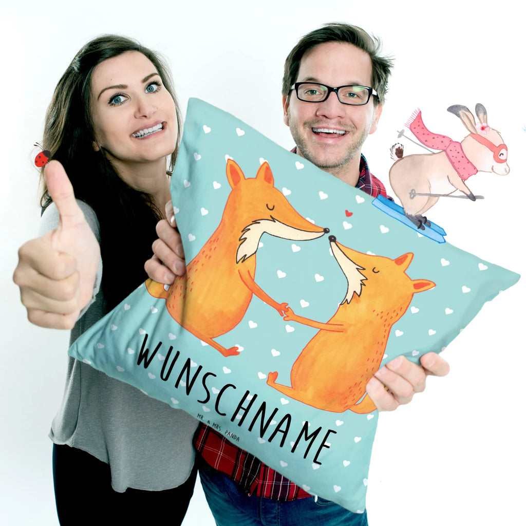 Personalised cushion foxes Love fox, foxes, forest wildlife, clever as a fox, animal lover, girlfriend, couple, marriage, fiancée, boyfriend, lovers, love, wife, partner, proof of love, husband