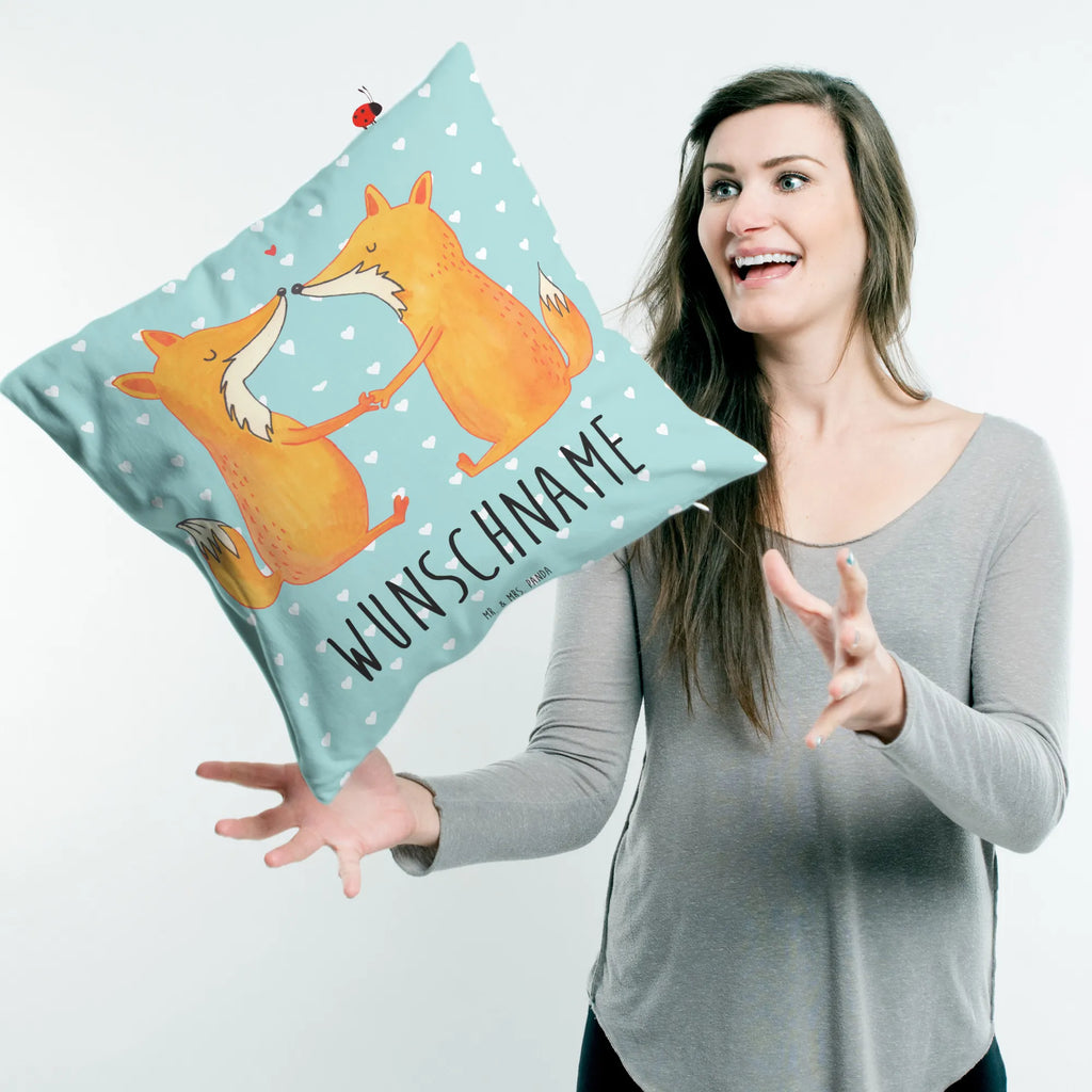 Personalised cushion foxes Love fox, foxes, forest wildlife, clever as a fox, animal lover, girlfriend, couple, marriage, fiancée, boyfriend, lovers, love, wife, partner, proof of love, husband