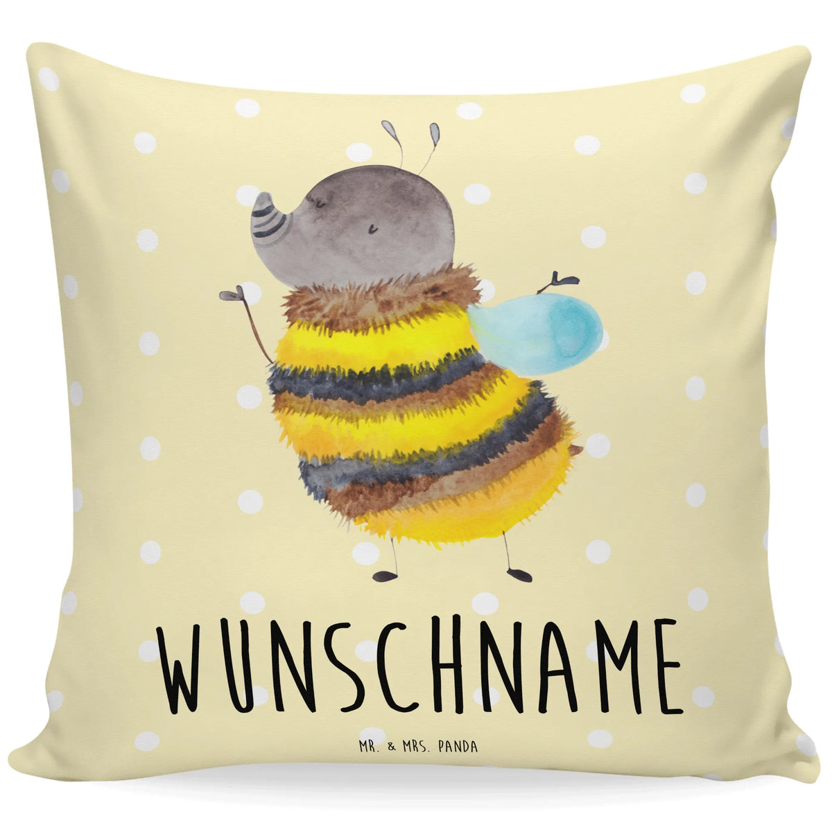 Personalised cushion bumblebee fluffy small animals, cute, funny, cute animal motives, hand drawn, small world, funny sayings, good mood, happy, gifts, gift ideas, special gifts, animal lover, card, Nature, Flower, Bee, Fluffy, Bumblebee