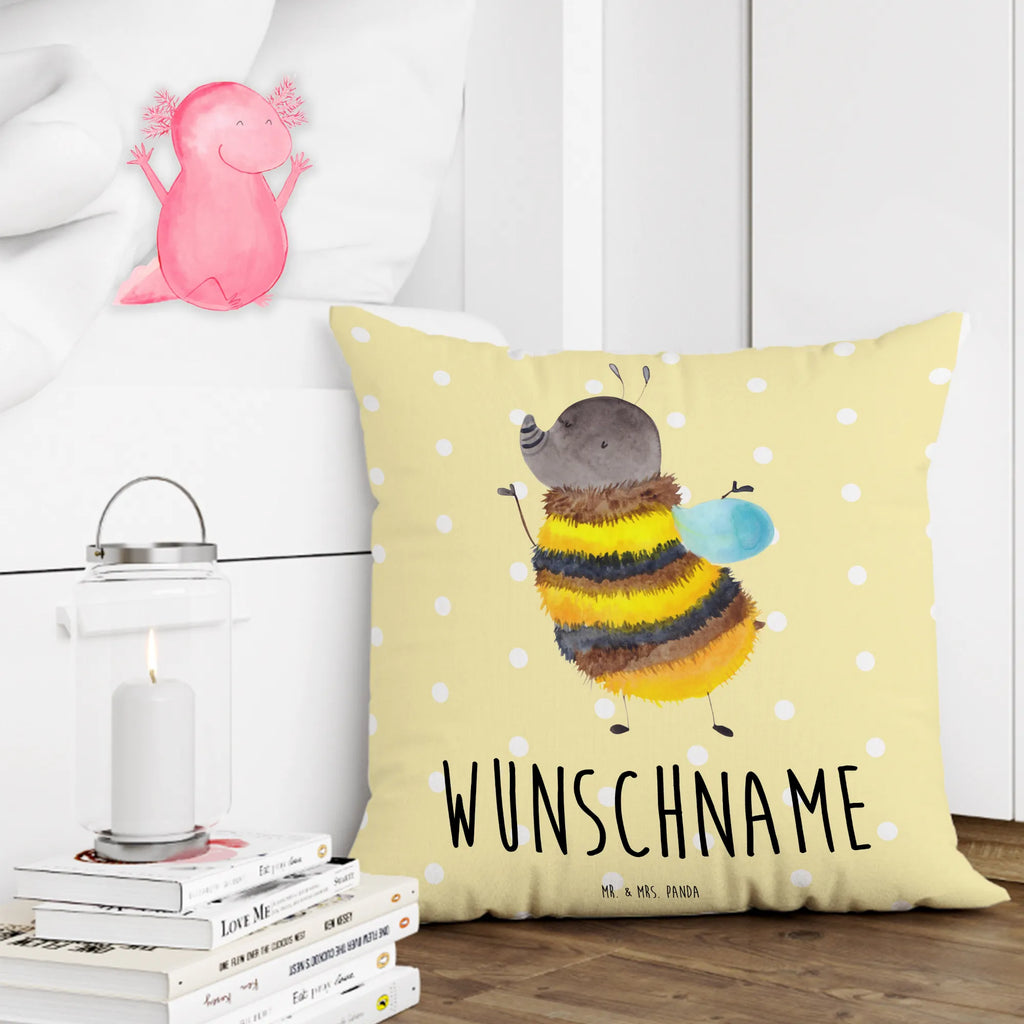 Personalised cushion bumblebee fluffy small animals, cute, funny, cute animal motives, hand drawn, small world, funny sayings, good mood, happy, gifts, gift ideas, special gifts, animal lover, card, Nature, Flower, Bee, Fluffy, Bumblebee