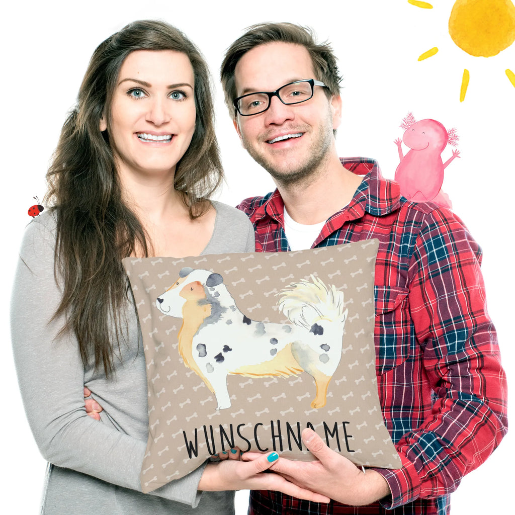 Personalisiertes Kissen Australien Shepherd Name, Wunschname, Kopfkissen, Kissen, personalisiert, bedrucken, Hund, Hundemotiv, Haustier, Hunderasse, Tierliebhaber, Hundebesitzer, Sprüche, Shepherd, Hundeliebe, Spruch, Australien Shepherd, Familienhund