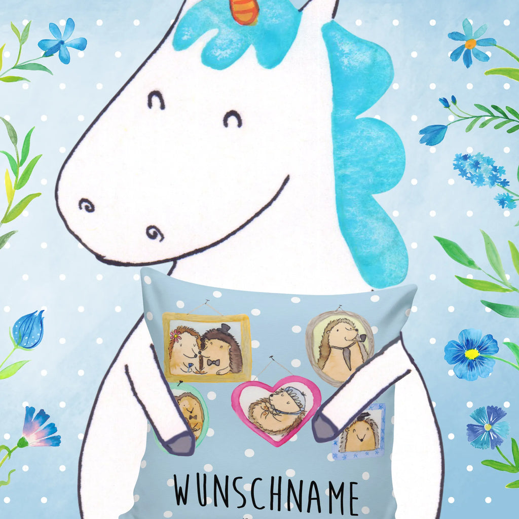 Personalised cushion Hedgehog family Personalisiert, Bedrucken, Kopfkissen, Kissen, Name, Wunschname, Schwester, Familie, Vatertag, Opa, Oma, Muttertag, Papa, Mama, Bruder, Glück, Bilder, Igel, Liebe, Zusammenhalt