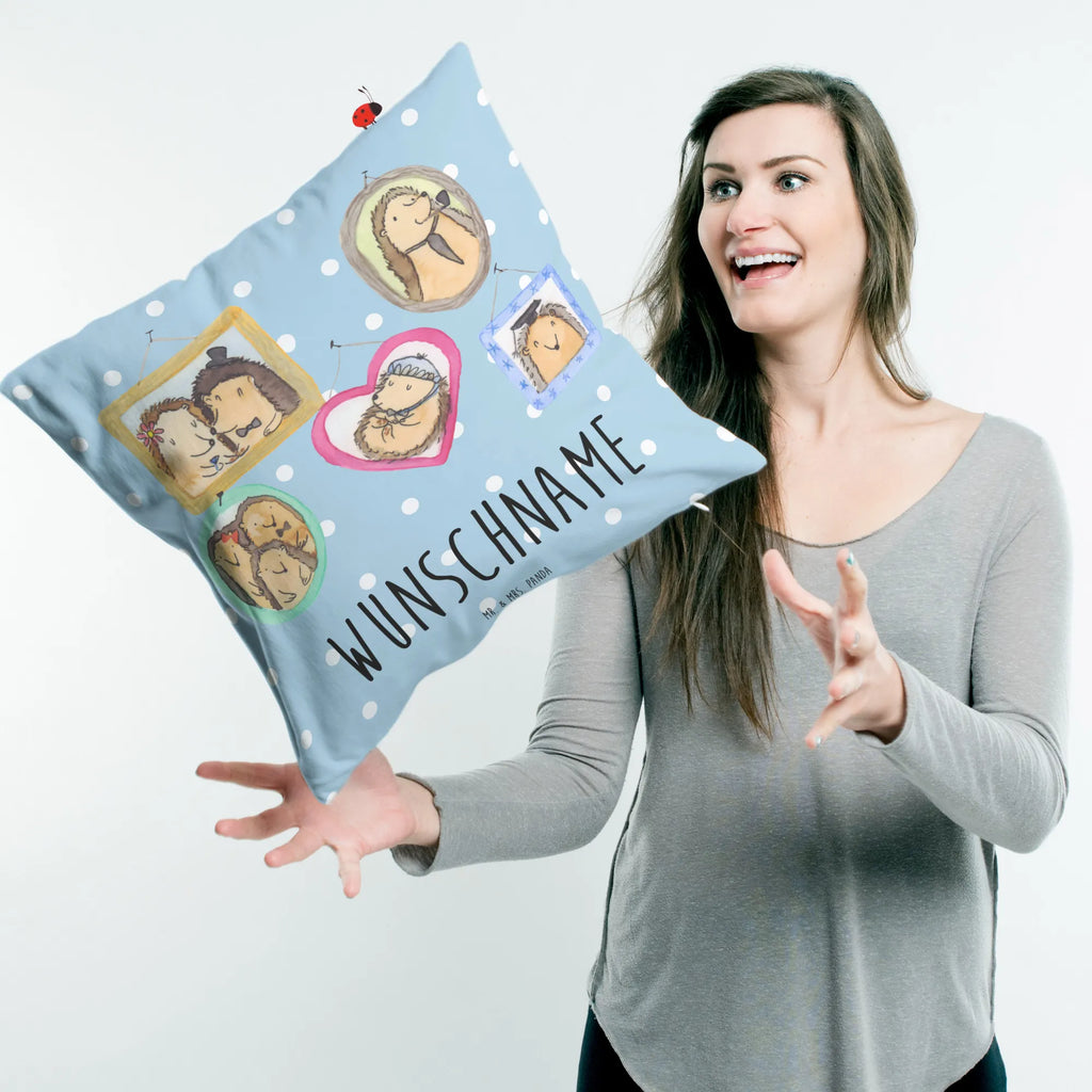 Personalised cushion Hedgehog family Personalisiert, Bedrucken, Kopfkissen, Kissen, Name, Wunschname, Schwester, Familie, Vatertag, Opa, Oma, Muttertag, Papa, Mama, Bruder, Glück, Bilder, Igel, Liebe, Zusammenhalt