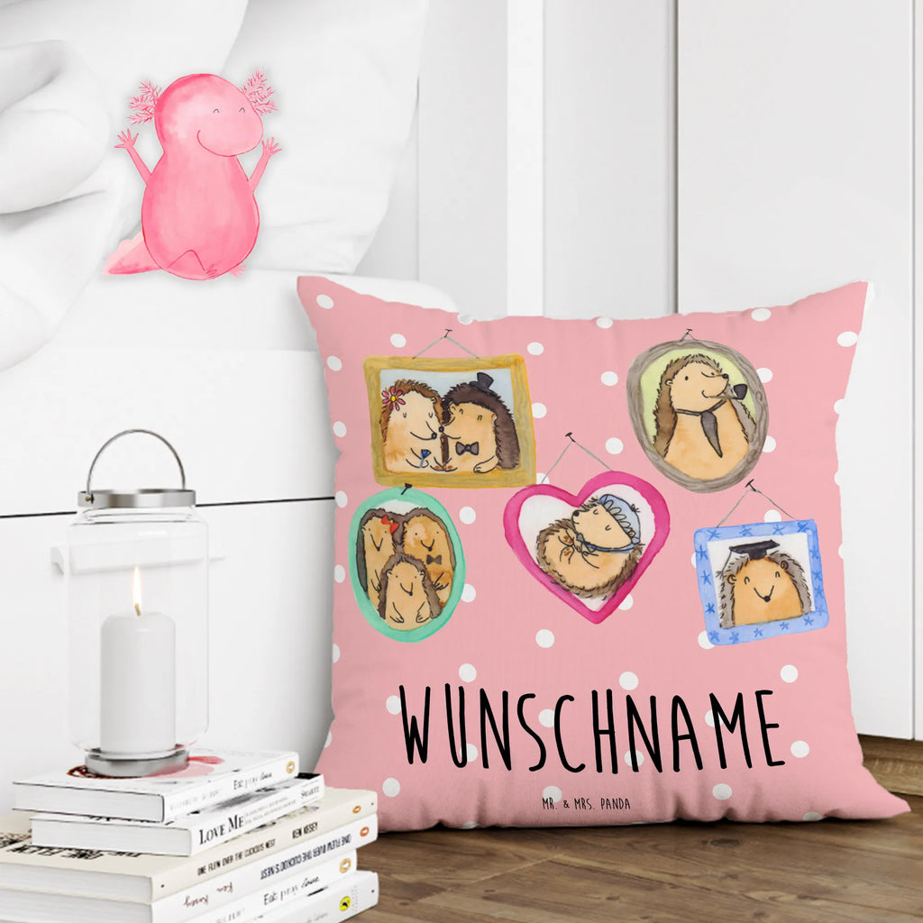 Personalised cushion Hedgehog family Personalisiert, Bedrucken, Kopfkissen, Kissen, Name, Wunschname, Schwester, Familie, Vatertag, Opa, Oma, Muttertag, Papa, Mama, Bruder, Glück, Bilder, Igel, Liebe, Zusammenhalt