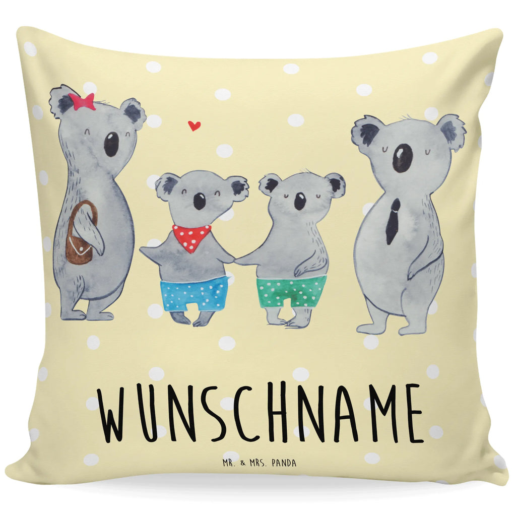 Personalised cushion Koala family with two kids Name, Kissen, bedrucken, Wunschname, Kopfkissen, personalisiert, Familie, Vatertag, Muttertag, Bruder, Schwester, Mama, Papa, Oma, Opa, Familienleben, Koala, beste Familie, Lieblingsfamilie, Koalafamilie, Familienzeit, Koalabär