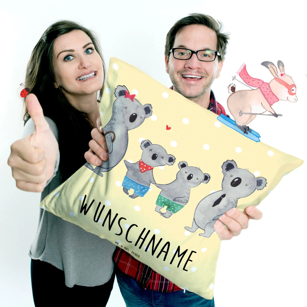 Personalised cushion Koala family with two kids Name, Kissen, bedrucken, Wunschname, Kopfkissen, personalisiert, Familie, Vatertag, Muttertag, Bruder, Schwester, Mama, Papa, Oma, Opa, Familienleben, Koala, beste Familie, Lieblingsfamilie, Koalafamilie, Familienzeit, Koalabär