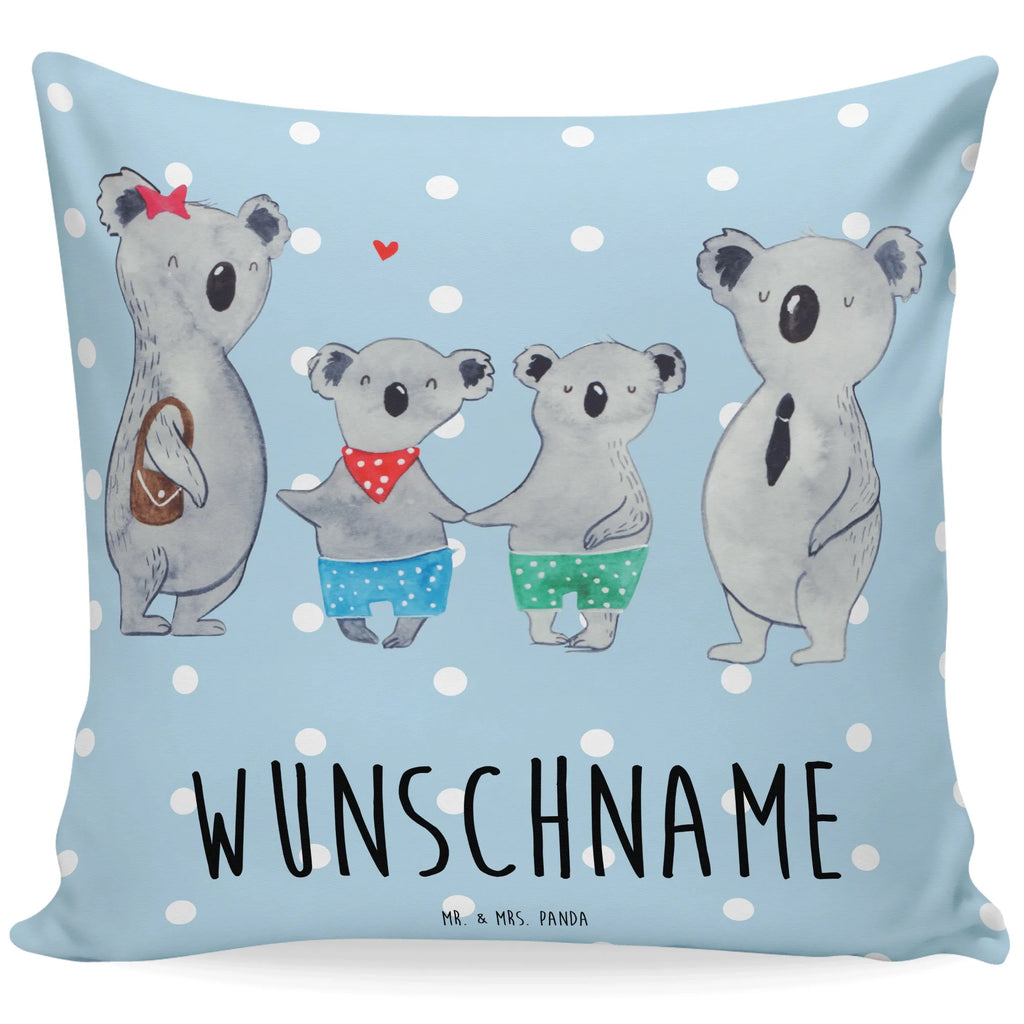 Personalised cushion Koala family with two kids Name, Kissen, bedrucken, Wunschname, Kopfkissen, personalisiert, Familie, Vatertag, Muttertag, Bruder, Schwester, Mama, Papa, Oma, Opa, Familienleben, Koala, beste Familie, Lieblingsfamilie, Koalafamilie, Familienzeit, Koalabär