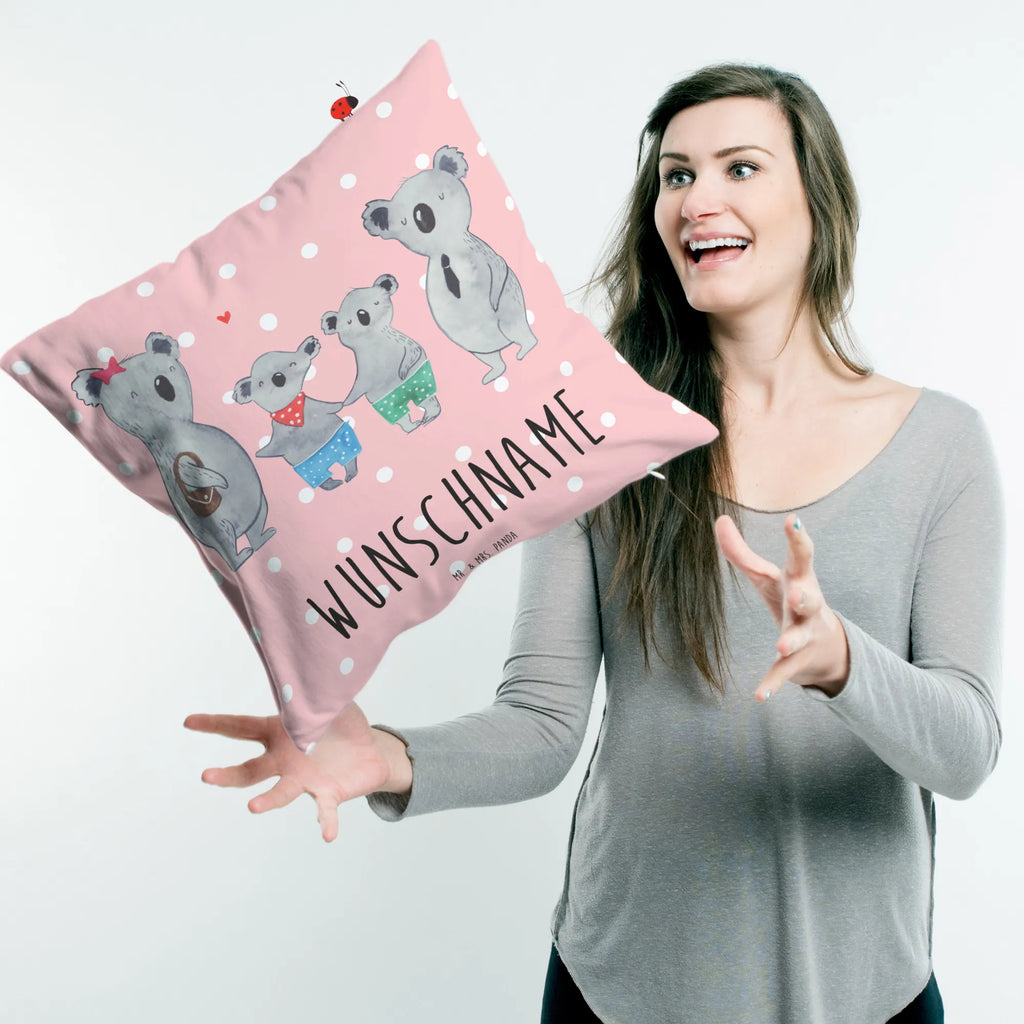 Personalised cushion Koala family with two kids Name, Kissen, bedrucken, Wunschname, Kopfkissen, personalisiert, Familie, Vatertag, Muttertag, Bruder, Schwester, Mama, Papa, Oma, Opa, Familienleben, Koala, beste Familie, Lieblingsfamilie, Koalafamilie, Familienzeit, Koalabär