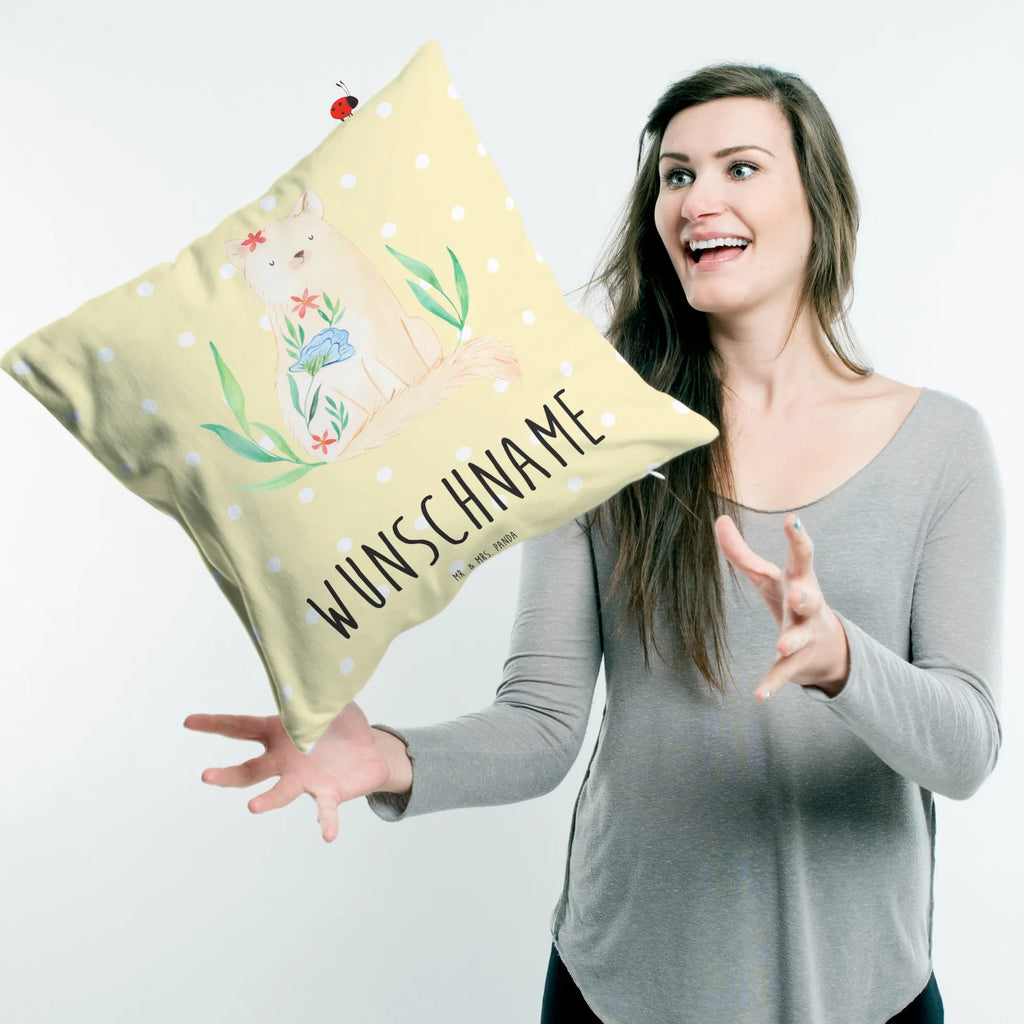 Personalised cushion Cat Flower cat, tomcat, kitty, meow, kitten, housecat, mama cat, love cats, cat image, cat fan, cat lover, cat fancier, cat decoration, gift for cat lover, cat owner, funny cats, cat sayings, cat motto, funny cat gifts, fan merchandise, cat stuff, animal lover, Cat, self-love, self-care, motivation, courage outburst