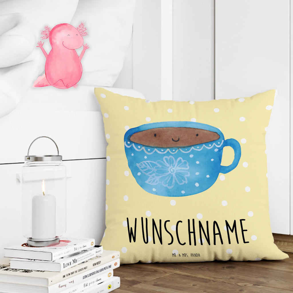 Personalised cushion Coffee Cup small animals, cute, funny, cute animal motives, hand drawn, small world, funny sayings, good mood, happy, gifts, gift ideas, special gifts, animal lover, card, happiness, love, taste, Coffee, pleasure, cup